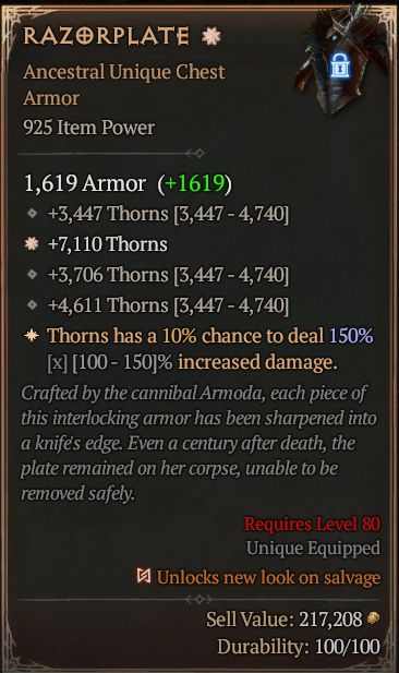 Diablo 4 Season Unique Items Chest Armor